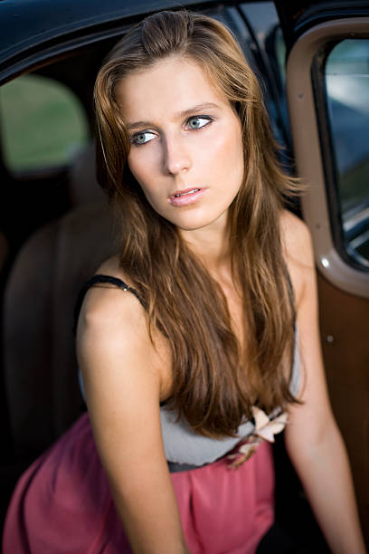 istock The rich girl in her car. 152157762