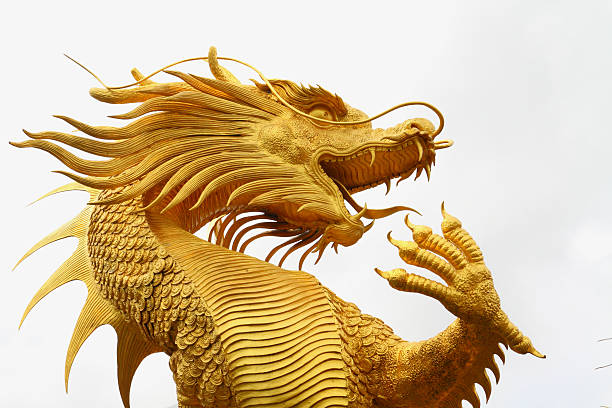 istock Golden chinese dragon statue 152157938