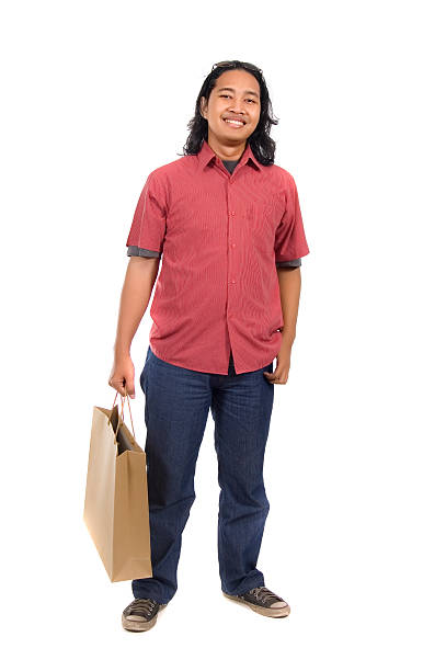 istock Long Hair Man With Paper Bag 152158048
