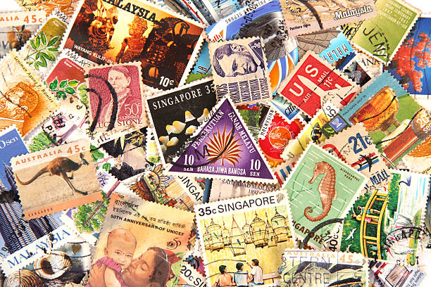 Stamp Collection stock photo