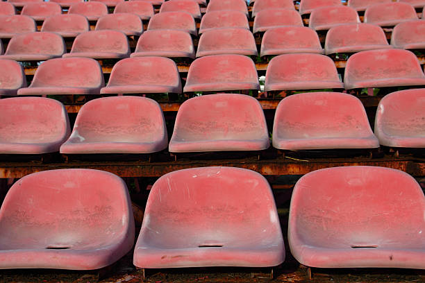 istock old Red Seats In the Outdoor Stadium 152158622