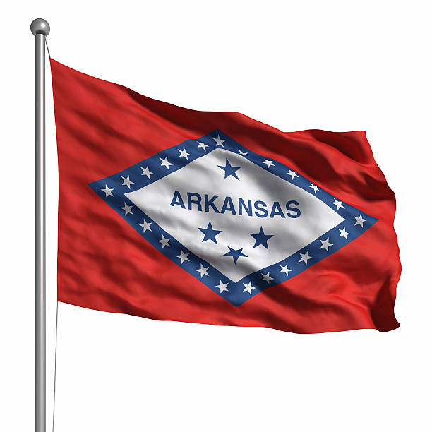 Flag of Arkansas (isolated) stock photo