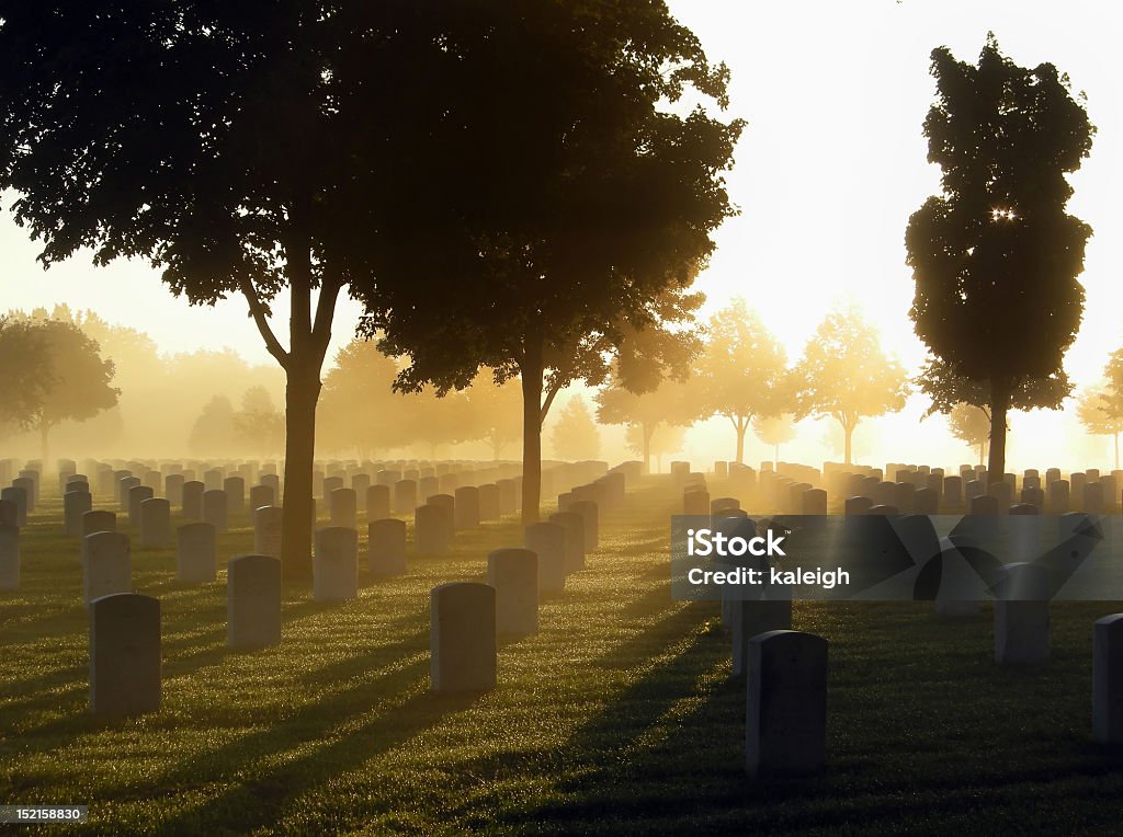 Cimetière de brouillard - Photo de Cimetière libre de droits