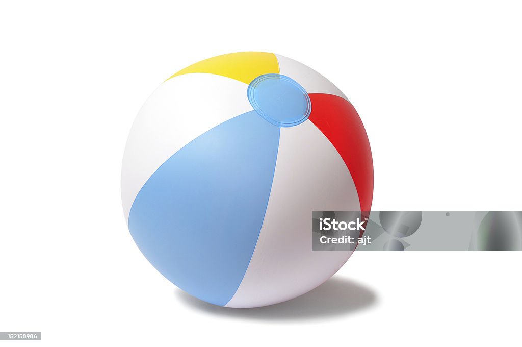 Beach ball on white background Inflatable beach ball isolated on white Beach Ball Stock Photo