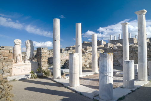 The Greek island of Delos, part of the Cyclades islands, near the island of Mykanos, is one of the most important historical and archaeological sites in Greece. Extensive excavations of the ruins are ongoing.  Considered by the ancients the birthplace of Apollo and  Artemis.