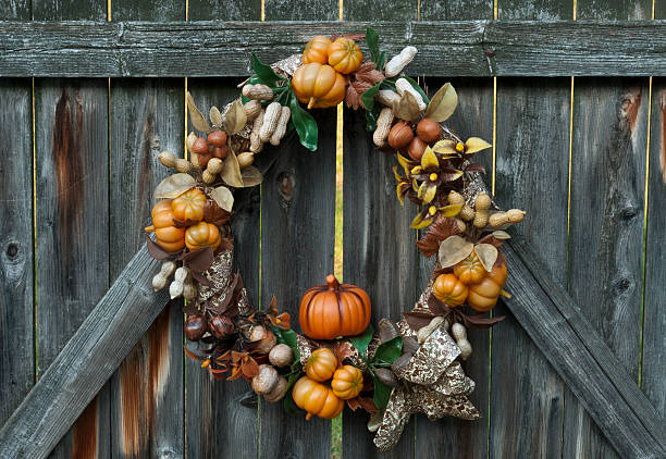 Autumn's Bounty Wreath stock photo