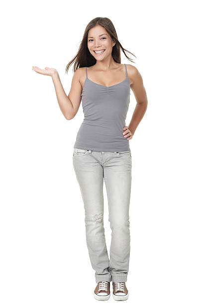 istock Woman showing white background 152160218
