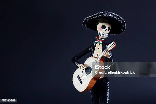 Day Of The Dead Doll Mariachi Guitarron Player Stock Photo - Download Image Now - Day Of The Dead, Mariachi, Mexico