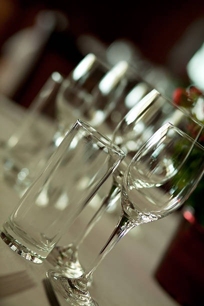 istock Close up of glasses on dining table 152160882