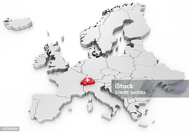 Швейцария На Евро Карта — стоковые фотографии и другие картинки Без людей - Без людей, Белый, Белый фон