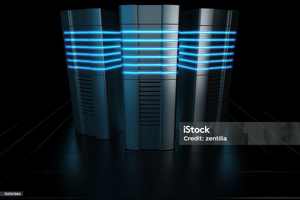 Rack servidores de - Foto de stock de Azul royalty-free