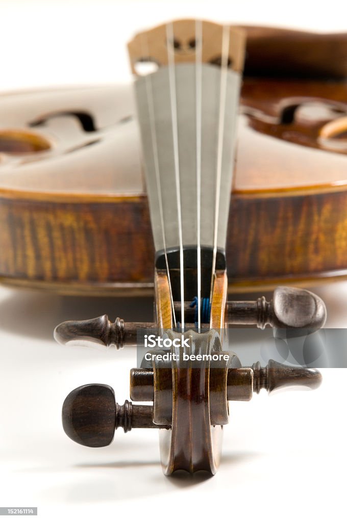 String Instrument - Violin Head Antique Stock Photo