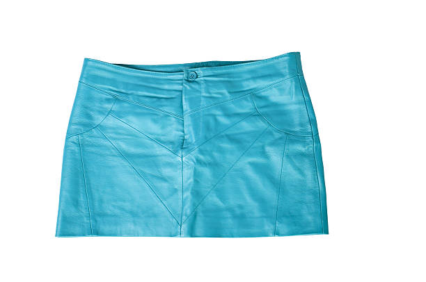 istock turquoise Women's leather short skirt 152162624