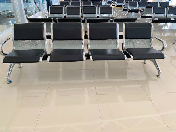 istock Stainless steel chairs in a waiting room 1521629915