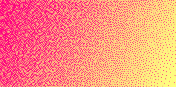 Modern and trendy background. Abstract design with dots and beautiful color gradient in a dotted style. This illustration can be used for your design, with space for your text (colors used: Yellow, Orange, Red, Pink, Purple). Vector Illustration (EPS file, well layered and grouped), wide format (2:1). Easy to edit, manipulate, resize or colorize. Vector and Jpeg file of different sizes.