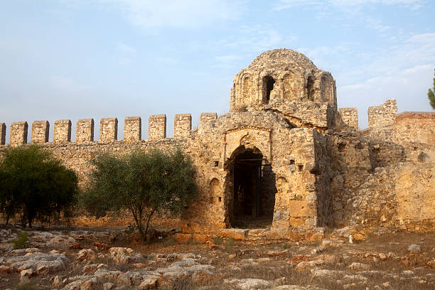 Ruins of Byzantine church stock photo