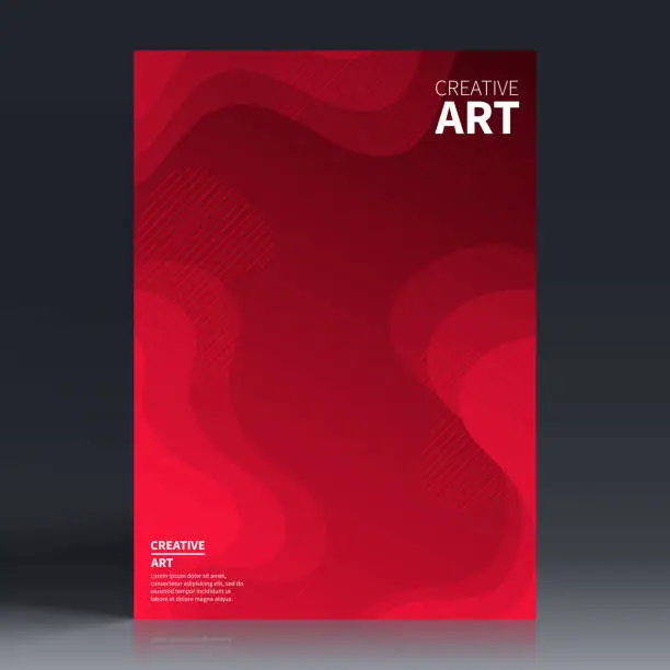 Vector illustration of Brochure template layout, Red cover design, business annual report, flyer, magazine