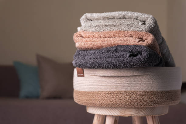 istock Folded pastel colors terry towels 1521665392
