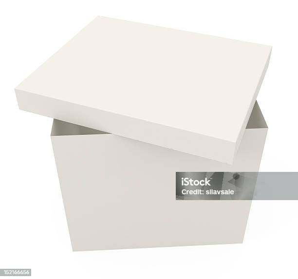 Aprire La Scatola Di Cartone Isolato Su Bianco - Fotografie stock e altre immagini di Bianco - Bianco, Carta, Cartone - Contenitore