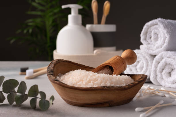 istock Sea salt, towels and other bath accessories 1521673245