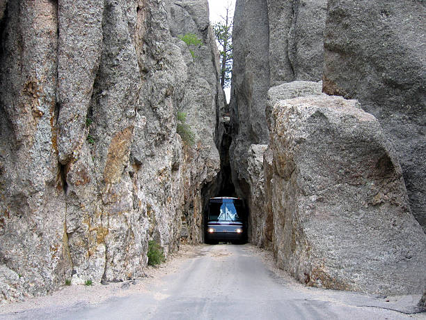 istock Bus squeaks through tunnel on Needles Highway. 152167592