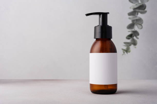 istock Brown glass bottle for cosmetic product mock up 1521678010
