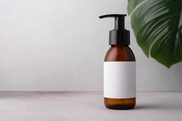 Brown glass bottle for cosmetic product mock up