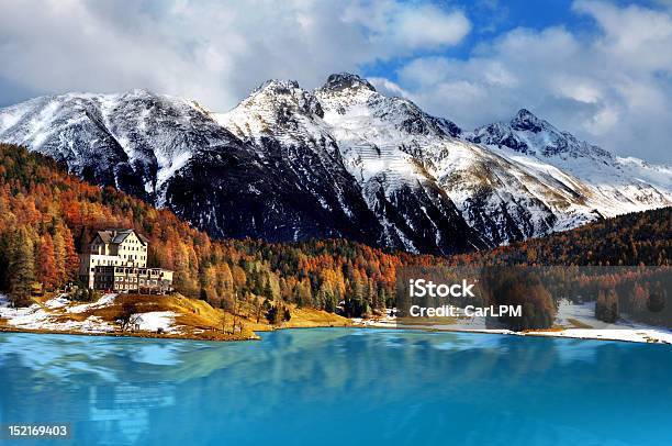 Mountain Lake St Moritz Svizzera - Fotografie stock e altre immagini di Svizzera - Svizzera, Saint-Moritz, Alpi