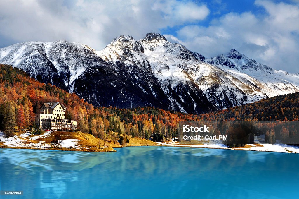 Гор�ы озеро, Санкт-Мориц, Швейцария - Стоковые фото Швейцария роялти-фри