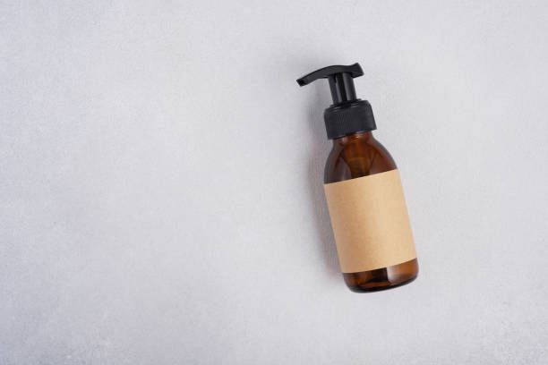 istock Brown glass bottle for cosmetic product mock up 1521697561