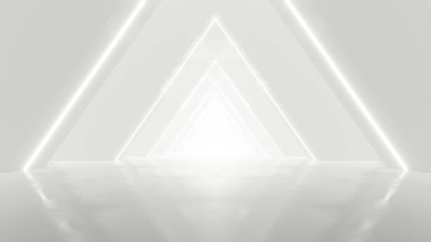 istock 3d rendering of white abstract sci-fi tunnel, Futuristic spaceship corridor. 1521705670