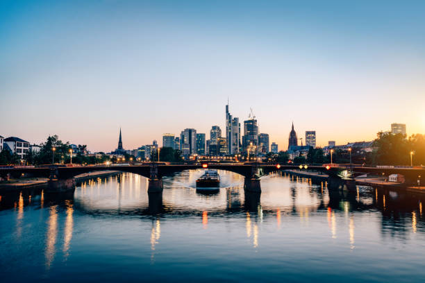 istock Sunset over River Main in Frankfurt am Main, Germany 1521706701