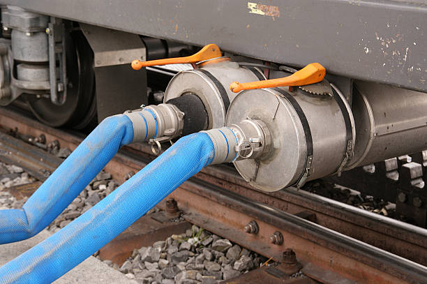istock Refill the brake fluid in a railway carriage parked train 152171035