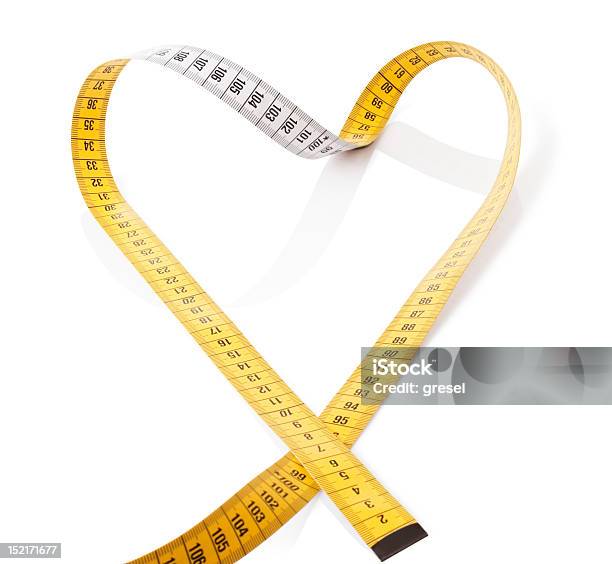 Measuring Tape Makes Heart Stock Photo - Download Image Now - Heart Shape, Tape Measure, Abstract