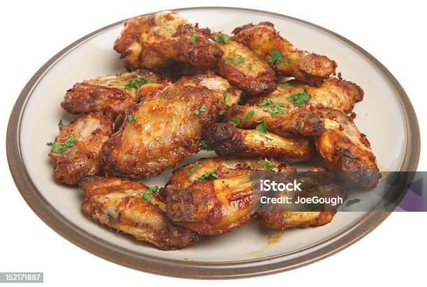 Bbq Chicken Wings Stock Photo - Download Image Now - Chicken Wing, Cut Out, Sticky