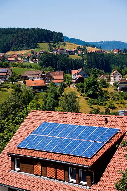 House with Solar Panels,Baiersbronn,Black Forest,Germany.