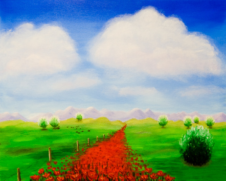 Original oil painting, painted in field in California. I'm the author of this painting.