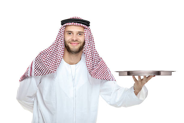 Arab person holding a tray