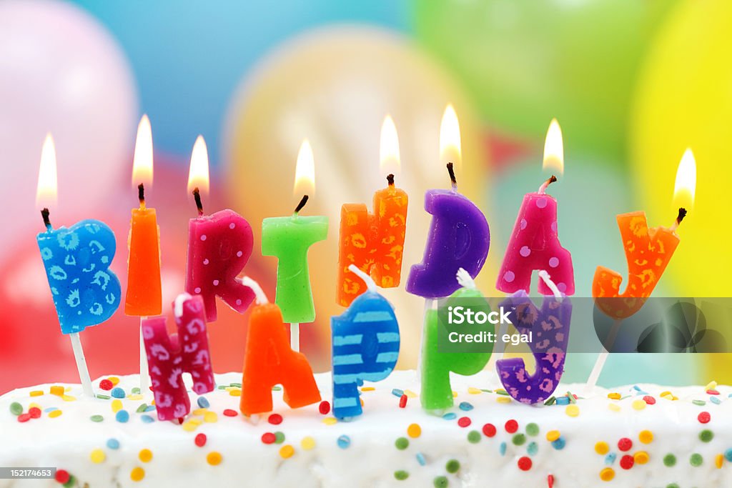 Birthday candles Birthday candles on colorful background Birthday Stock Photo