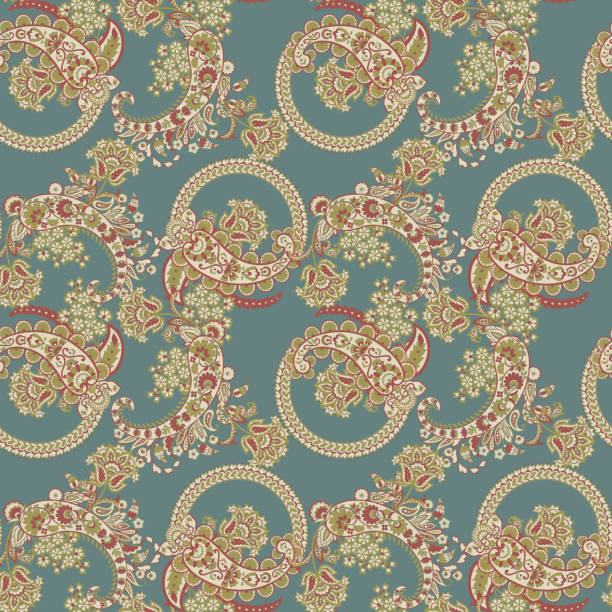 istock Paisley vector seamless pattern. Fantastic flower, leaves. Batik style painting. Vintage background 1521764549