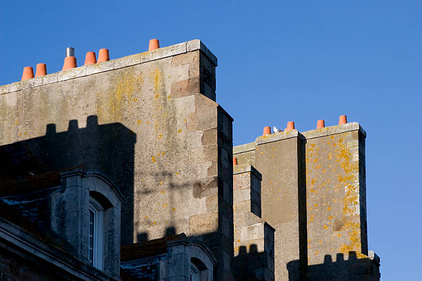 istock Roof top with chimneys 152178852