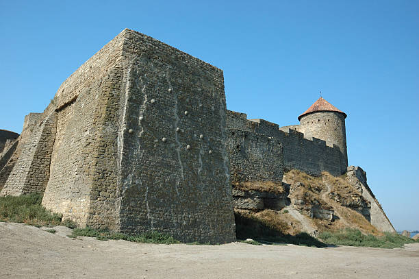 istock Old Akkerman fortress with cannon balls embedded to the wall 152179361