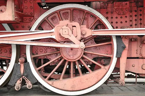 Wheel of steam train