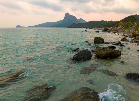 Sunset on Nhat beach in Con island, Con Son island, Ba Ria Vung Tau province