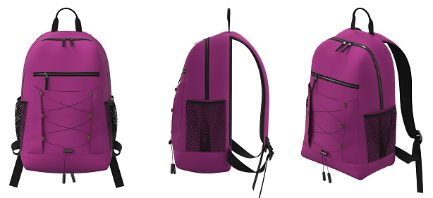 Backpack. Isolated. School Backpack. Pink Backpack