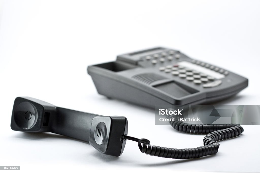 Czarny telefonu do biura - Zbiór zdjęć royalty-free (Białe tło)