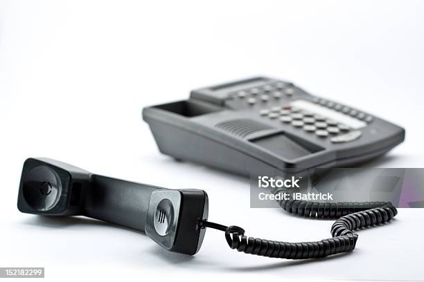 Черный Office Телефон — стоковые фотографии и другие картинки Белый фон - Белый фон, Гарнитура, Изолированный предмет