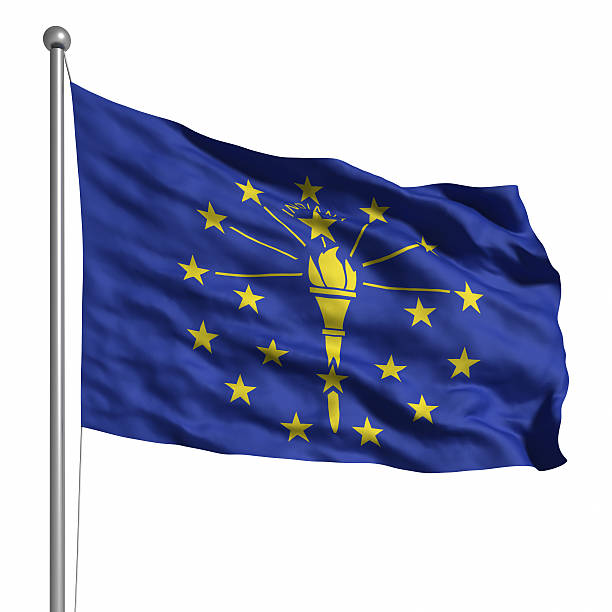 Flag of Indiana (isolated) stock photo