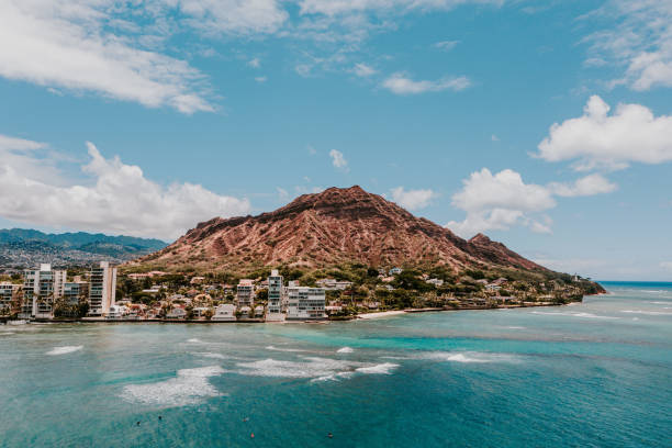 The stunning ocean at Waikiki with the iconic Diamond Head in the background.