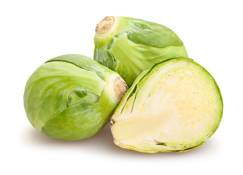 brussels sprouts path isolated on white